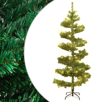 vidaXL - Kunstkerstboom - met - verlichting - en - standaard - 150 - cm - PVC - groen