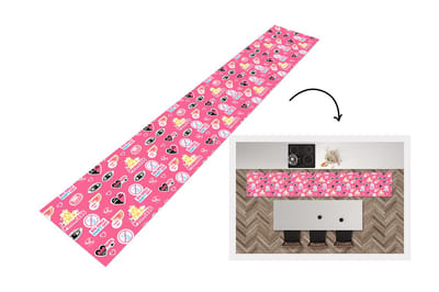 Keukenloper - Loper keuken - Meisjes - Roze - Prinses - Patroon - 300x50 cm - Keukenloper vinyl
