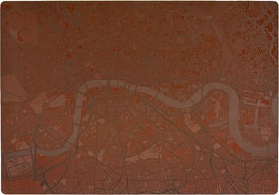 Place Maps Placemat Stadskaart Londen - Kunstleer - Kastanjebruin - 1 Stuk