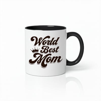 World’s Best Mom Koffiemok - Leuk Moederdag Cadeau - Keramiek - Zwart/Wit