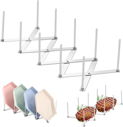 Verstelbare Ribs Houder van RVS - Multifunctionele Telescopische Opslagrek voor BBQ en Keuken Accessoires