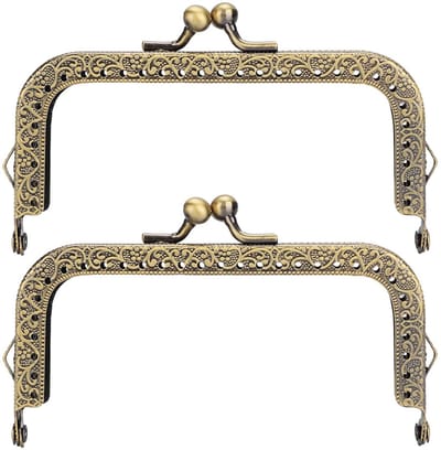 Dailygoods- Portemonnee Frame - 2 Stuks Antiek Brons - Retro Reliëf - Metalen Portemonnee Sluiting - Lichtgewicht - Eenvoudig te Installeren
