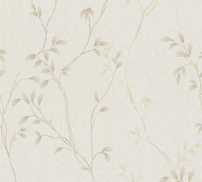 FIJNE BLAADJES BEHANG | Linnenlook - Beige Creme Bruin - A.S. Création Pure Elegance