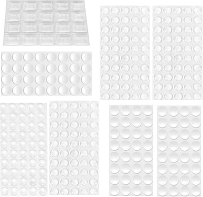 316 elastische meubelbuffers - Transparante zelfklevende rubberen voeten van 8 maten voor bescherming en demping