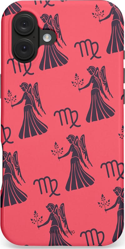 Casetastic hoesje geschikt voor Apple iPhone 16 Plus - MagSafe - Dubbellaagse bescherming - Zodiak maagd - Fashion Case - Koraal Donkergrijs