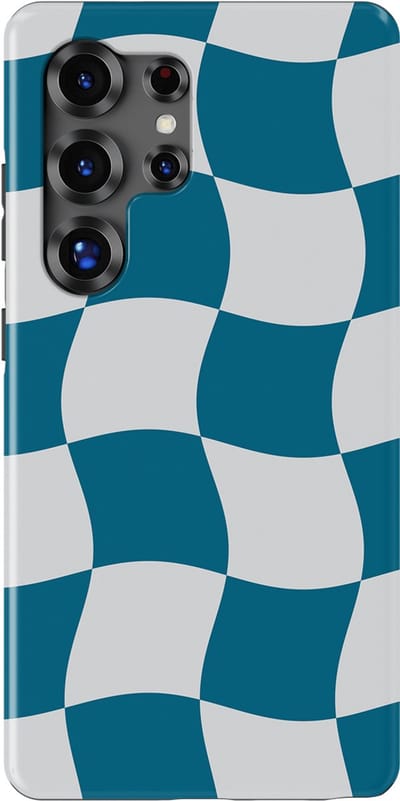 Checkered Warp Hoesje Samsung Galaxy S25 Ultra | Geschikt Voor Mag | Uniek Design Hoesje | Beschermhoes Samsung Galaxy S25 Ultra Frozen Motion