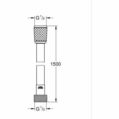 GROHE VitalioFlex Trend Doucheslang - 150 cm - Mat zwart