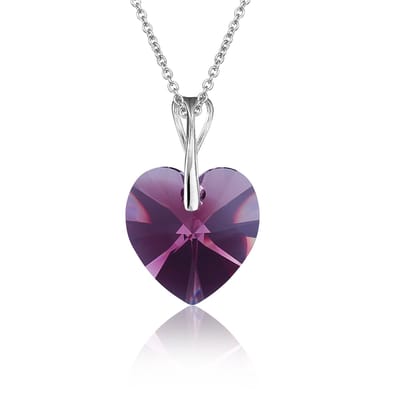 Montebello Ketting Pim HZ524 - Swarovski Hart - 925 Zilver Gerhod. - Ø14mm - 50cm