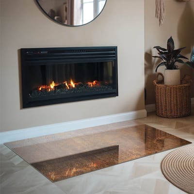 Coloray Vloerplaat Houtkachel - Plaat onder Houtkachel - 120 cm x 80 cm - Kachel Onderplaat - Bruin Vloerplaat Kachel - Onderplaat - Onderplaat Kachel - Houtkachel Vloerplaat - Onderplaat Voor Houtkachel