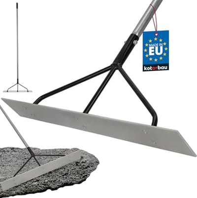 KOTARBAU® Betonverteiler, Betonafstrijker, Staal, 62,5 x 9 cm, Zilver Zwart, met Aluminium Steel 161,5 cm