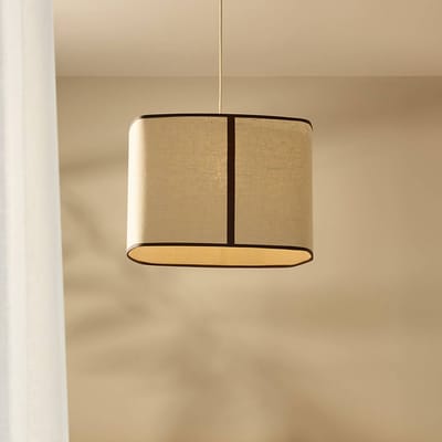 MARKET SET Hanglamp Dolce, kalksteenbeige, linnen, E27