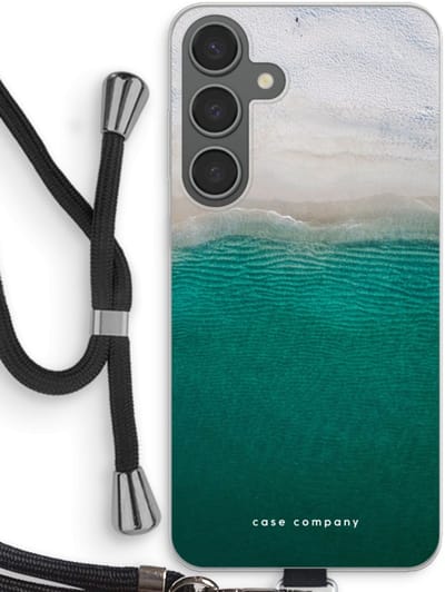 Case Company® - Hoesje met koord geschikt voor Samsung Galaxy S24 Plus hoesje met Koord - Stranded - Telefoonhoesje met Zwart Koord - Bescherming aan alle Kanten en Over de Schermrand