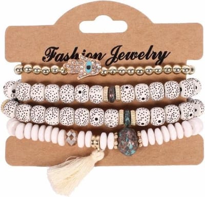 Fako Bijoux® - Armband Set - Boho - Wit