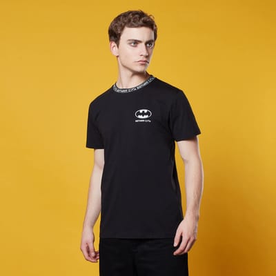 Batman Neck Ribbed T-Shirt - Black - XS