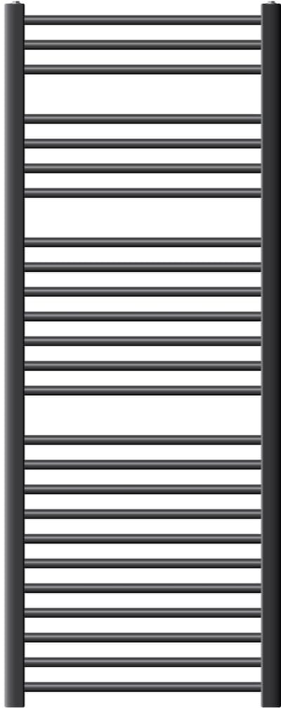 Elektrische badkamerradiator met verwarmingselement 900W 600x1500 mm antraciet gebogen Zijaansluiting & thermostaat Digitaal display LuxeBath