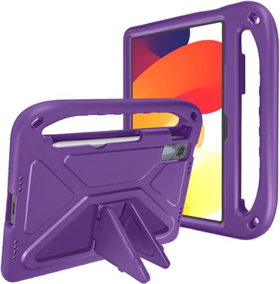 Avizar Kind schokbestendig hoesje Geschikt voor Xiaomi Redmi Pad SE met handvat en standaard, Paars
