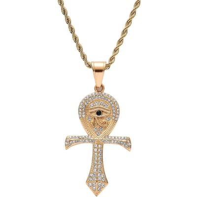 Nieuwe Europese en Amerikaanse Legering Ketting Anka Kruis Oog van Horus Hanger