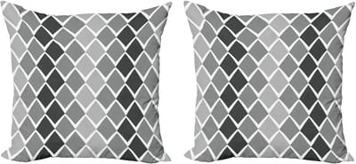 ABAKUHAUS Grijze en witte kussensloopset (2 stuks), geometrische ombre, 45 cm, antracietgrijs lichtgrijs