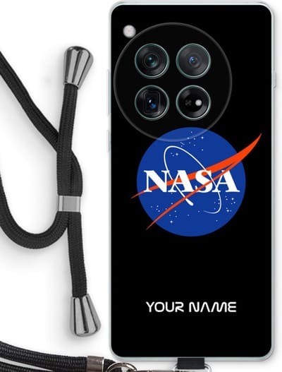 Gepersonaliseerd - Case Company® - Hoesje met koord geschikt voor OnePlus 12r hoesje met Koord - NASA - Telefoonhoesje met Zwart Koord - Bescherming aan alle Kanten en Over de Schermrand