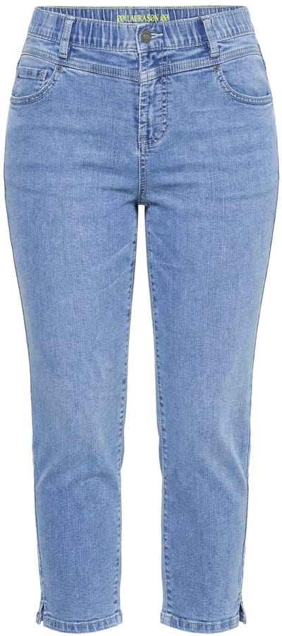 Laurasøn - Dames - Jeans met hoge taille Slim 3/4-lengte - Blauw denim - Maat 42