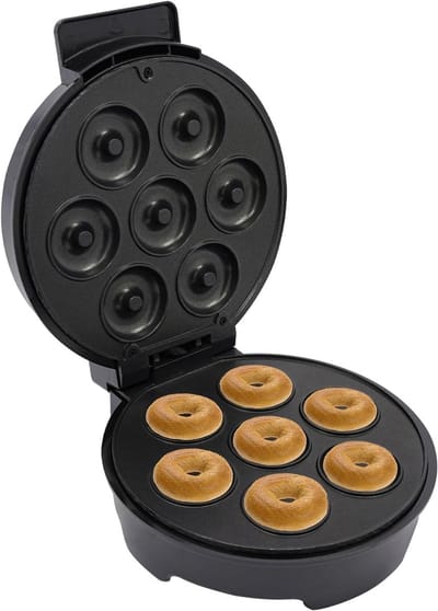 Donut Maker - Donuts Bakken - Ontbijt Maken - Antiaanbaklaag - 7 Kleine Donuts - Zwart