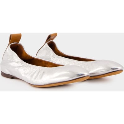 Lanvin Ballerina's - - Leer - Zilver