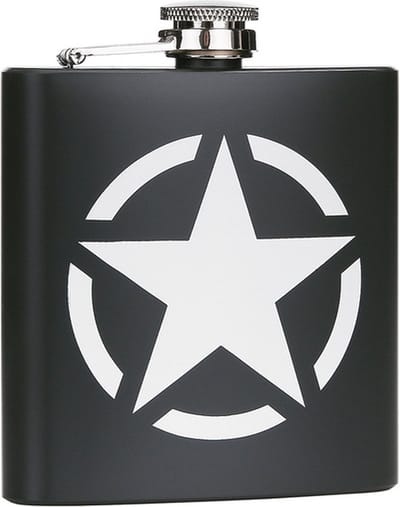 Zakfles/heupflacon groen 180ml - US Army Star