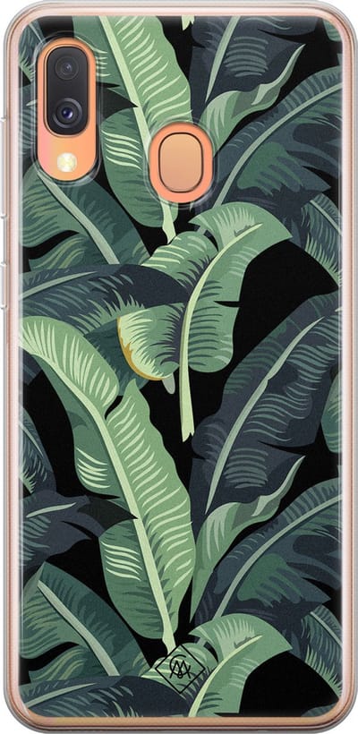 Casimoda® hoesje - Geschikt voor Samsung A40 - Palmbladeren Bali - Backcover - Siliconen/TPU - Groen