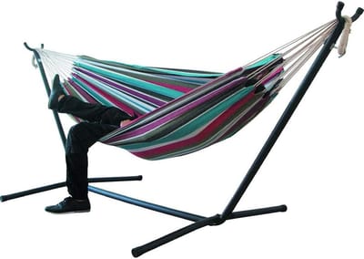 Hangmat Canvas - Schommelstoel Relax - Buiten Ontspannen - Lichtgewicht Draagbaar - 200x150cm - Meerdere Kleuren