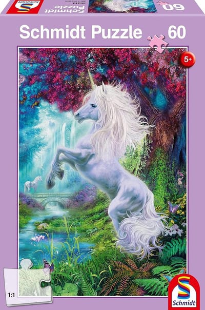 Kinderpuzzel 60 stukjes - Dierenpuzzel Legpuzzel - Vanaf 5 jaar - Betoverd bos thema - 19 x 27 cm - Meerkleurig