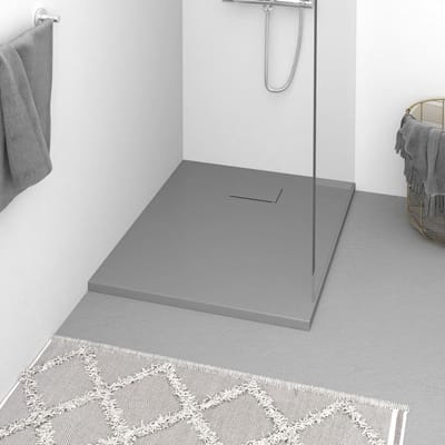 vidaXL - Douchebak - 90x70 - cm - SMC - grijs