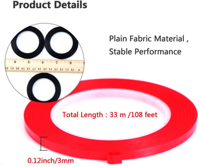 Dailygoods- Grafisch Bord Tape 3 mm Breed - Zelfklevende Tape - 6 Kleuren - Markering Linten - 33 m Lengte - Geschikt voor Whiteboard - Markeertape