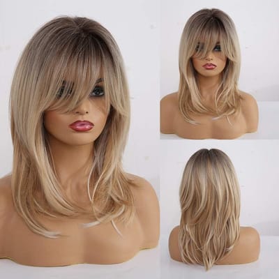 SCH® Pruiken Dames Haar - Pruiken dames - Haar - Pruiken - Bruin - 15cm x 25cm x 3cm