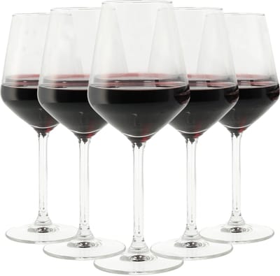 Wijnglazen witte wijn - 5 stuks - Witte wijnglazen set - 37cl helder glas - Glazenset voor diner - Wijn glazen