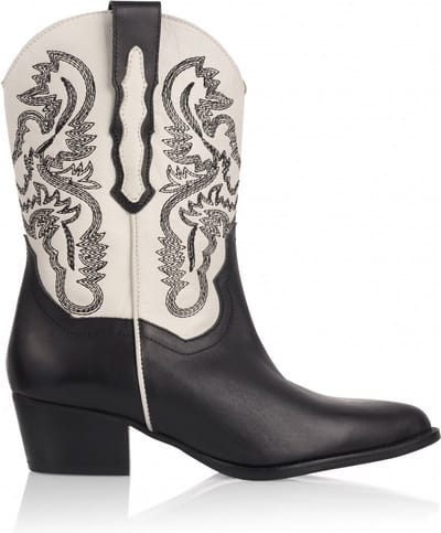DWRS Brady Wit Zwart Dames Boot - Maat 36