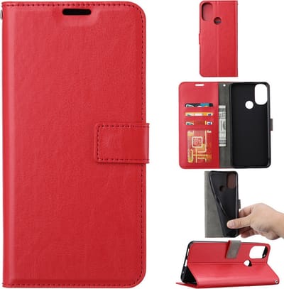 Bookcase Geschikt voor: Motorola Moto G30 / G20 / G10 - Rood - portemonnee hoesje