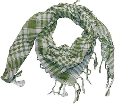 Vierkante Arafat Sjaal met Geruite Print Groen