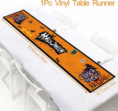 Akyol - Tafelkleed halloween - halloween versiering - tafelkleed voor halloween - tafelkleed oranje - halloween tafelkleed- halloween decoratie - Halloween - tafelkleed voor feestjes - griezelige versiering
