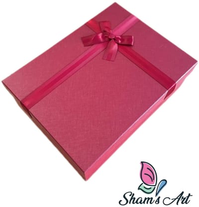 Luxe Doos met deksel - S: 24.5*17*6.5cm - Rood - Cadeaudoos - Geschenkdoos met Lintje