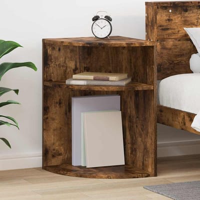 vidaXL - Bijzettafel - Rook - Eiken - 39,7 - x - 39,7 - x - 60 - cm - Bewerkt - hout