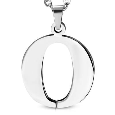 Amanto Ketting Letter O - 316L Staal - Alfabet - 21x22mm - 60cm