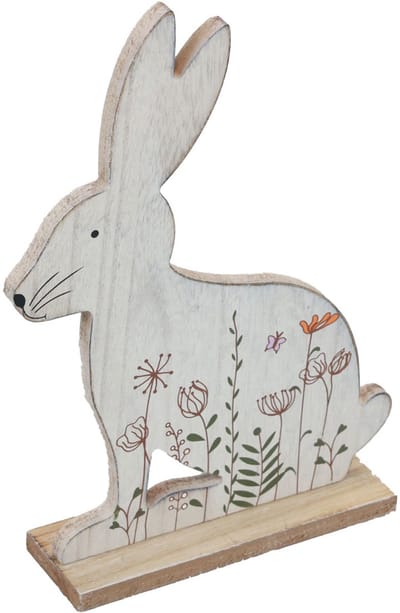Decoratief konijntje zittend houten konijntje Paashaas hout 26×19,5cm