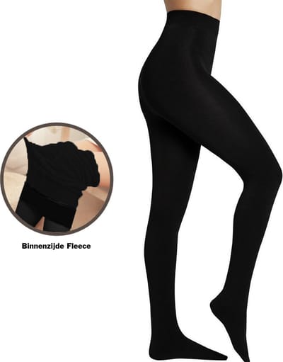 Sorprese Fleece Panty - Thermo Panty S/M - Zwart - 300 Denier - Fleece Panty - Warme Panty - Fleece Legging - TikTok