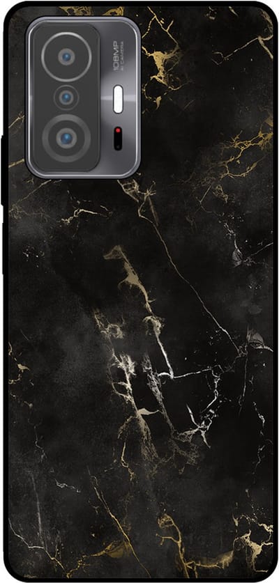 Smartphonica Telefoonhoesje Geschikt voor Xiaomi 11T / 11T Pro met marmer opdruk - TPU backcover case black marble design - Zwart geschikt voor Xiaomi 11T;Xiaomi 11T Pro