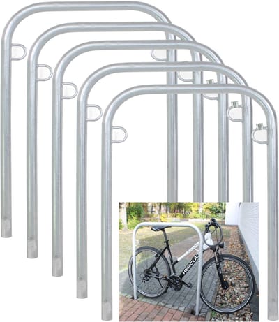 5 x Fietsenrek 114 x 78 cm thermisch verzinkt staal Ø 49mm Inbouw Fietsenrek Parker type U
