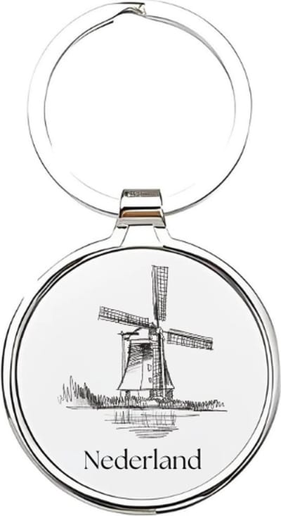 Akyol - holland Sleutelhanger - Nederland - nederlanders - nederlands - holland - nederlanders - nederlands elftal - lage landen - tulpen - the netherlands - windmolens - nederlandse vlag - nederlands landschap - 4 x 7,5 CM