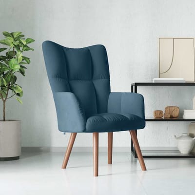 vidaXL - Relaxstoel - fluweel - blauw