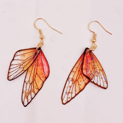 Duidelijke Kleurverloop Hars Vleugels Hangende Oorbellen Voor Vrouwen Groothandel Koper Strass Vlinder Hanger Oorbel Sieraden Cadeaus multi