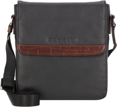 bugatti Schoudertas Corso DeLuxe Shoulderbag With Flap Black Zwart