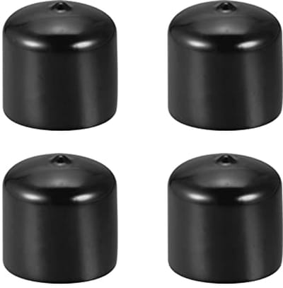 Zwarte Schroefdraadbescherming 1 1/2" ID - Rubberen Eindkappen voor Schroeven en Meubels